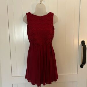 Elegant Red Lace Dress